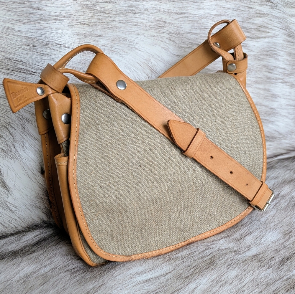 Vachetta Leather and Canvas Messenger Crossbody Bag